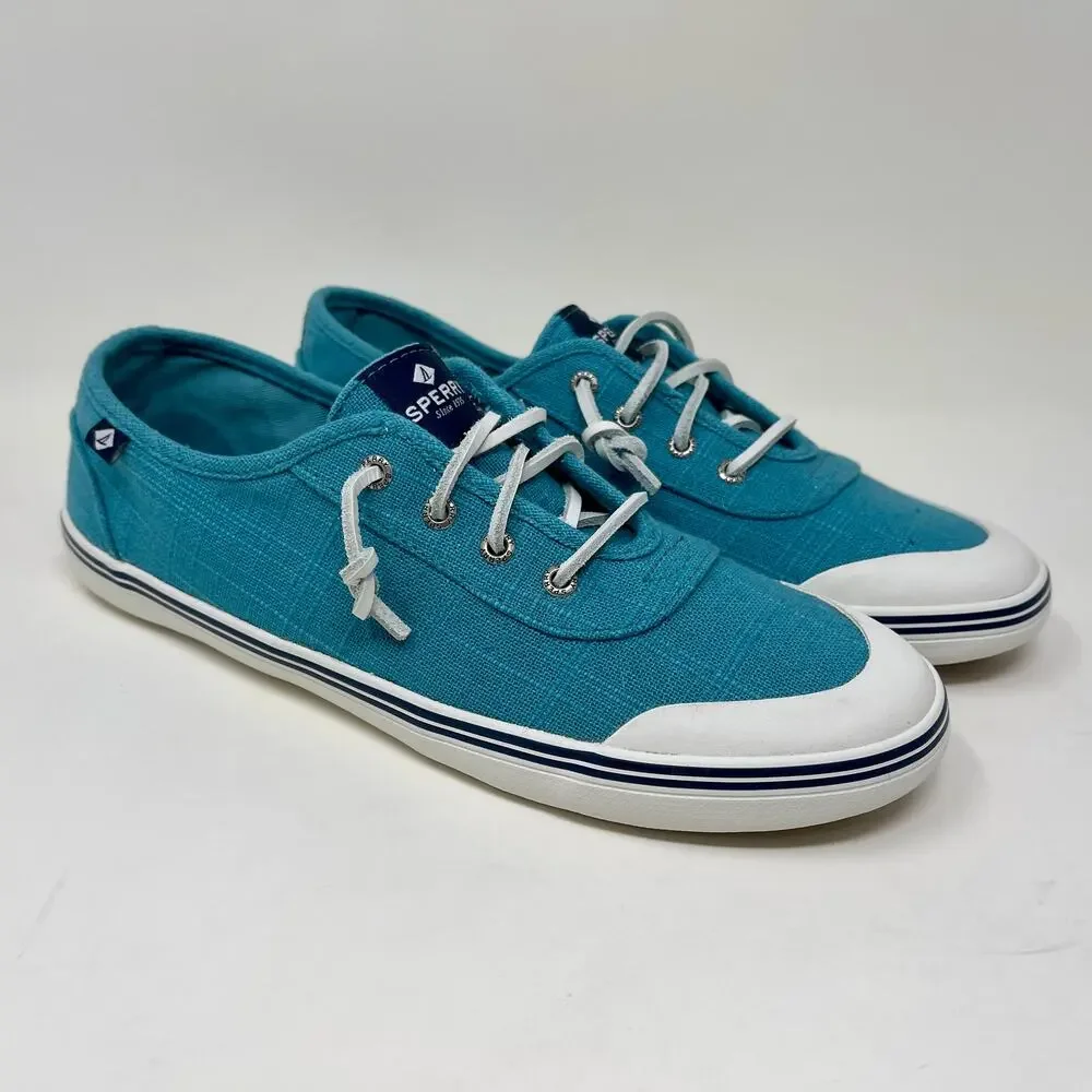 Sperry Lounge 2 Top-Sider Linen Comfort Style Sneakers Womens 9 Blue :: K.4.5